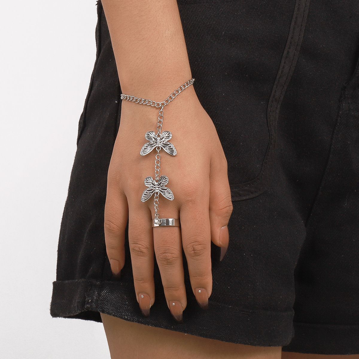 B1931 Ornament Gothic Exaggerated Spider Snake Butterfly Unique Ring Bracelet, Female_ipsvogv.com