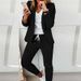 Women's Solid Color Professional Suit Set - Commuting Style Blazer & Pants | Office Workwear Outfit_ipsvogv.com