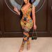 Women's Clothing sexy V neck tight digital positioning printed two piece set _ipsvogv.com