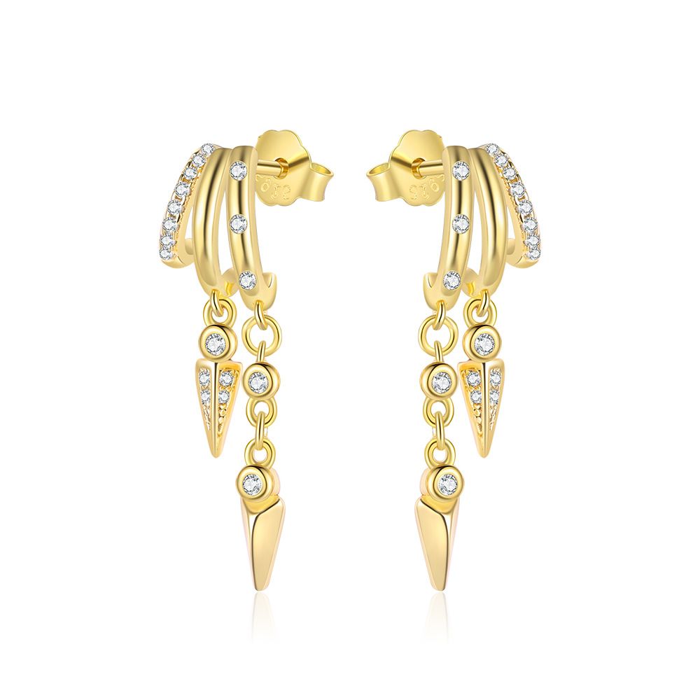 Women's Jewelry S925 Sterling Silver Earrings Accessories Personality Double Layer Earrings Zircon Earrings_ipsvogv.com