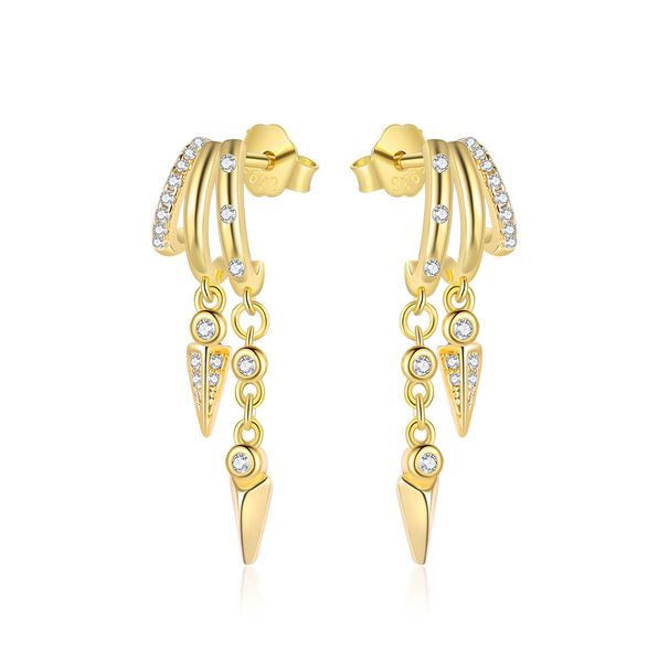 Women's Jewelry S925 Sterling Silver Earrings Accessories Personality Double Layer Earrings Zircon Earrings_ipsvogv.com