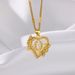 new products simple fashion hollow love flower 26 English letters diamond pendant necklace clavicle chain_ipsvogv.com