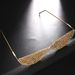 Shiny Full Diamond Rhinestone Glasses Frame Lens Free Metal Foldable Eye Frame Face Accessories Female Frame_ipsvogv.com