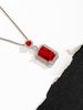 Light Luxury Temperament Square Copper Micro Inlaid Zircon Pendant Necklace For Women's Niche Collarbone Chain Jewelry_ipsvogv.com