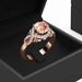Sanjie New Exquisite Champagne Color Square Diamond Ribbon Women's Ring Jewelry_ipsvogv.com