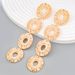 Summer over-the-top fashion designer multi-layered Bohemian geometric cutout earrings Simple women's studs_ipsvogv.com
