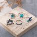 New Personalized Turquoise Shark Seagull Love Oil Drop 5-piece Set Ring_ipsvogv.com