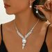 2025 Personalized Jewelry Women's Wedding Bride Accessories Necklace Earrings Exaggerated Chain Set_ipsvogv.com
