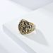 Retro style cross titanium steel ring ring stone pattern niche personality accessories_ipsvogv.com