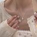 Korean High-end Pearl Pendant Necklace With Delicate Fragrance For Women, Trendy Collarbone Chain, Irregular Pea Jewelry_ipsvogv.com