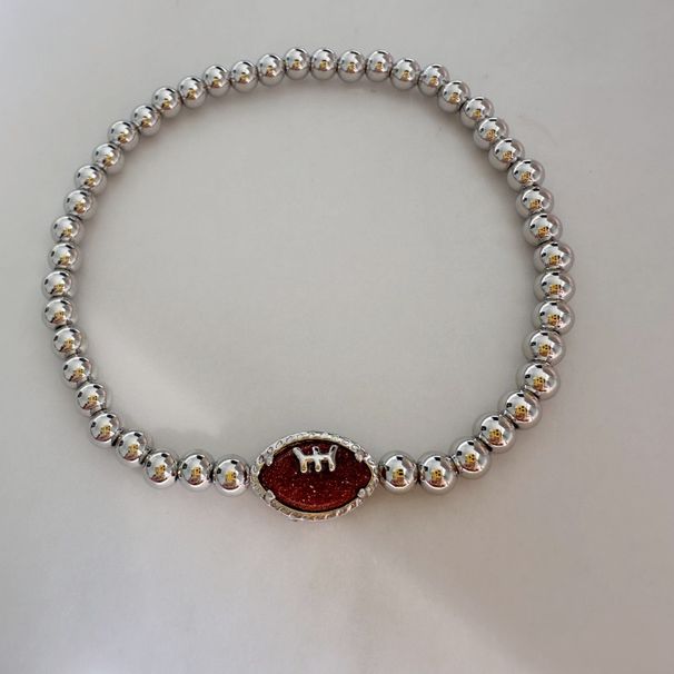 Fashionable Sports Style, Sweet And Cool, Spicy Girl, Football, Baseball, Rugby, Jinsha Stone Elastic Bracelet, Women's_ipsvogv.com