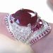 Sanjie Inlaid With Red Silver Plated Ring, Exaggerated Full Diamond Engagement Ring_ipsvogv.com