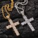 Hip Hop Square Zircon Cross Necklace, European and American Punk Personality, Male and Female Couple Pendant Accessories_ipsvogv.com