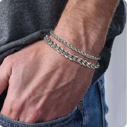Titanium Steel Bracelet Unisex Stainless Steel Combination Chain Couple Bracelet Bracelet_ipsvogv.com