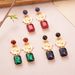 Medieval Vintage Earrings Western Retro Multi Color Crystal Earrings Gold Coin Portrait Niche High End Earrings_ipsvogv.com