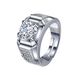 2-carat Zircon Three Row Couple Simulated Diamond Proposal, Wedding Opening Ring, Gift Giving_ipsvogv.com