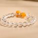 Naural Pure Body Whie Crysal Yellow Jade Marrow Gourd Pendan Bracele, Niche New Chinese Syle Fresh Women's_ipsvogv.com