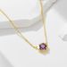 Women's Jewelry 925 Sterling Silver Hexagonal Amethyst Zircon Pendant Necklace Light Luxury Ins Simple Geometric Colored Gem Clavicle Chain_ipsvogv.com