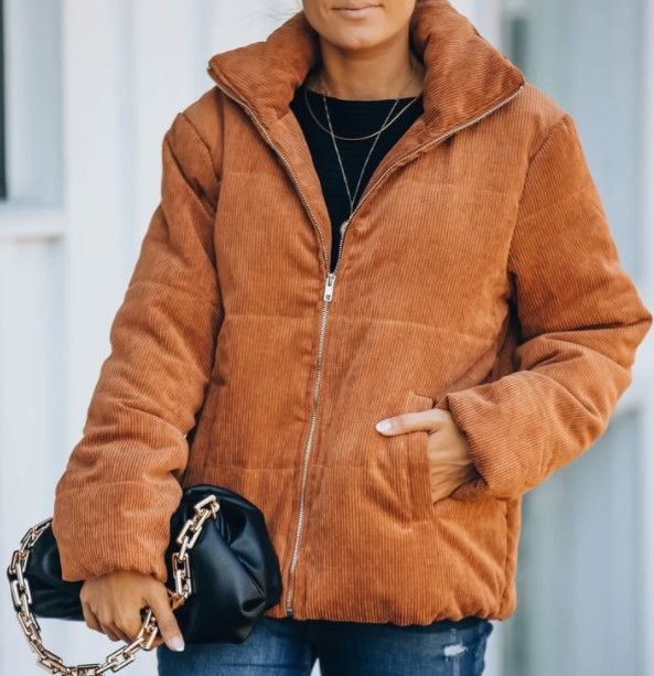 Women's Clothing long casual light and large version corduroy cotton jacket_ipsvogv.com