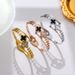 Titanium Steel New Black And White Fritillaria Clover Set With Diamond Spring Open Bracelet Instagram Versatile Design_ipsvogv.com