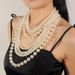 Fashionable Pearl Bead Necklace Multi-layer Sweater Chain Accessory 6880_ipsvogv.com