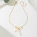 New Design Sense Bowknot Necklace For Women, Niche Exquisite Metal Ribbon Knotted Collarbone Chain, Ins Style Jewelry_ipsvogv.com