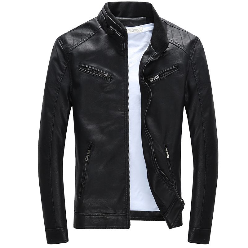 Men's Clothing New leather jacket for men, slim style jacket for young men,spring new style for men, handsome motorcycle men's leather jacket_ipsvogv.com