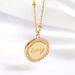 Sterg Sier Plated K Gold Zircon Inlaid Brand Irregular Round Necklace_ipsvogv.com
