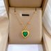 Full Body 【 Titanium Steel 】 Green Love Female Niche Design Minimalist Pendant Short Collarbone Chain Korean Version 【 】_ipsvogv.com