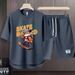 Men's Clothing 2024 Waffle Casual Summer Suit Men's Loose Teen Short sleeved T shirt Shorts Handsome Two piece Suit_ipsvogv.com