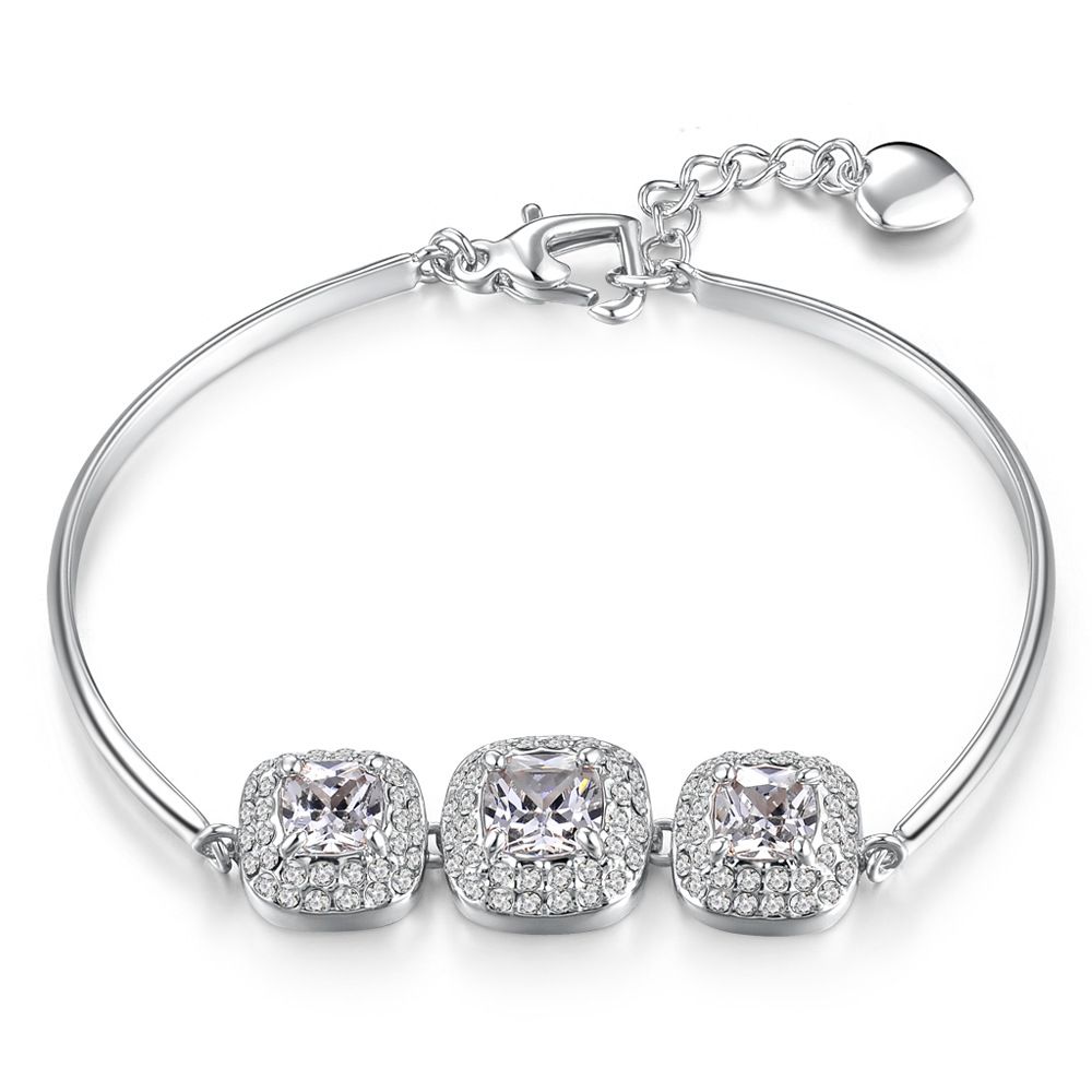 Unisex popular square rock sugar zircon bracelet for women full of diamonds micro inlaid gold plated engagement diamond bracelet_ipsvogv.com