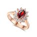 Fashion wedding jewelry Popular red zircon rose gold plated women's ring_ipsvogv.com
