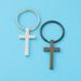 Men And Women's Jewelry Mirror Stainless Steel Cross Keychain DIY Fashion Hip Hop Engraved Pendant Accessories_ipsvogv.com