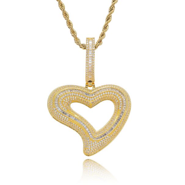 Unisex Ins Style T Square Zircon Irregular Love Pendant Hip Hop Necklace Personality Fashion Design Creative Accessories_ipsvogv.com
