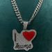 Ins Hip-Hop Alloy Necklace With Inlaid Diamonds Exaggerated Pendant Letter Personality Trendy Brand Accessories_ipsvogv.com