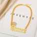 Exaggerated Personality Fashion With Diamond Crown Letter Pendant Short Necklace_ipsvogv.com
