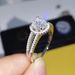 1 Carat Double Arm Mosang With Inlaid Jewelry In Sterling Silver S Round Bag Wedding Diamond Ring For Women_ipsvogv.com
