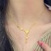 French Style Light Luxury Butterfly Tassel Titanium Steel Necklace For Women, Gentle And Versatile, High-end Gold Lock_ipsvogv.com