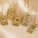 New Tarot Card Metal Pendant For Men And Women Creative Fashion Oil Painting Necklace_ipsvogv.com