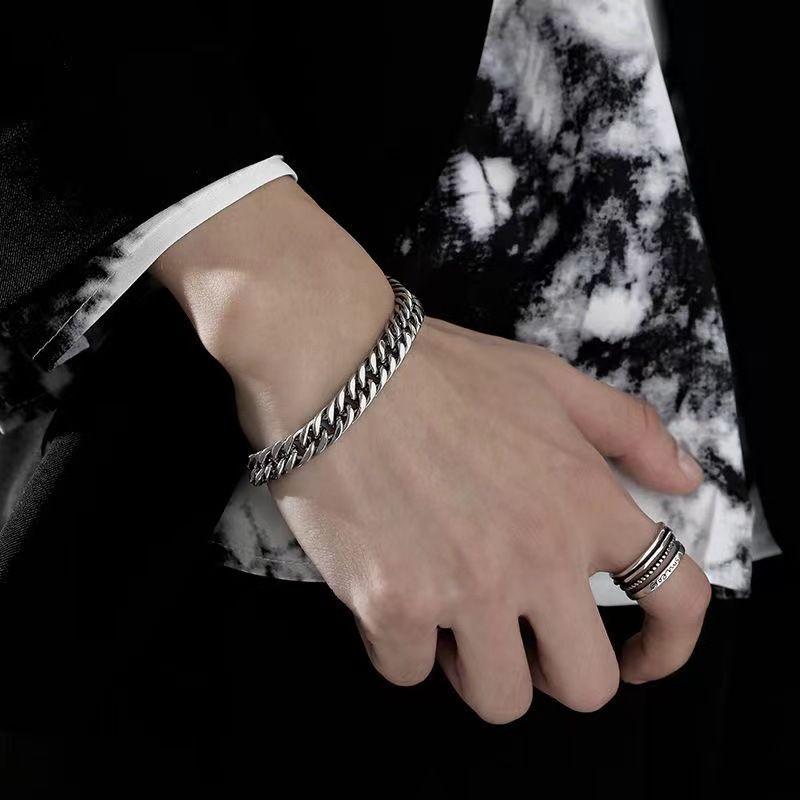 Cuban Men High-end Niche Simple Elegant Titanium Steel Bracelet Trendy Personality Men's Jewelry For Women_ipsvogv.com