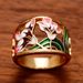 Cao Shi Fashion Trend Ins Copper Gold Plated Drip Oil Pattern Hip Hop Ethnic Style Ring_ipsvogv.com