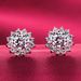 Cao Shi's Simple and Luxury Wind Flower Blossom Full of Diamond Korean Edition Snow Micro Set Zircon Earrings_ipsvogv.com