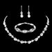 Women's Sterling Silver Jewelry Set - Sparkling Crystal Necklace, Earrings & Bracelet (3-Piece Gift Set)_ipsvogv.com