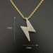 New Hip-Hop Stainless Jewelry Titanium Steel Vacuum Gold-Plated Full Diamond Lightning Couple Pendant Necklace_ipsvogv.com