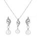 Pearl Diamond women's necklace smart pearl earrings necklace set spiral temperament wind jewelry_ipsvogv.com