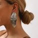 12692 Fashionable, Trendy, Personalized, and Elegant New with ZA Design, Leaf Fold Alloy Earrings_ipsvogv.com