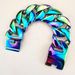 Rainbow Iridescent 32mm Man's Heavy Weight Bling Massive 316L Stainless Steel Bracelet_ipsvogv.com