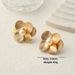 Design Sense Gold Simple Three-Dimensional Rose Flower Stud Earrings Jewelry_ipsvogv.com