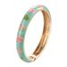 Ethnic Style Green Series Flower Bracelet Chinese Style Peony Bracelet Enamel Oil Drip Lotus Bracelet Female_ipsvogv.com