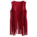 Slim slim sleeveless vest with fringe clip for women_ipsvogv.com